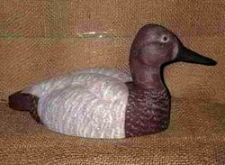 Hand-carved cork hen canvasback decoy