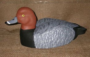 Hand-carved cork redhead decoy